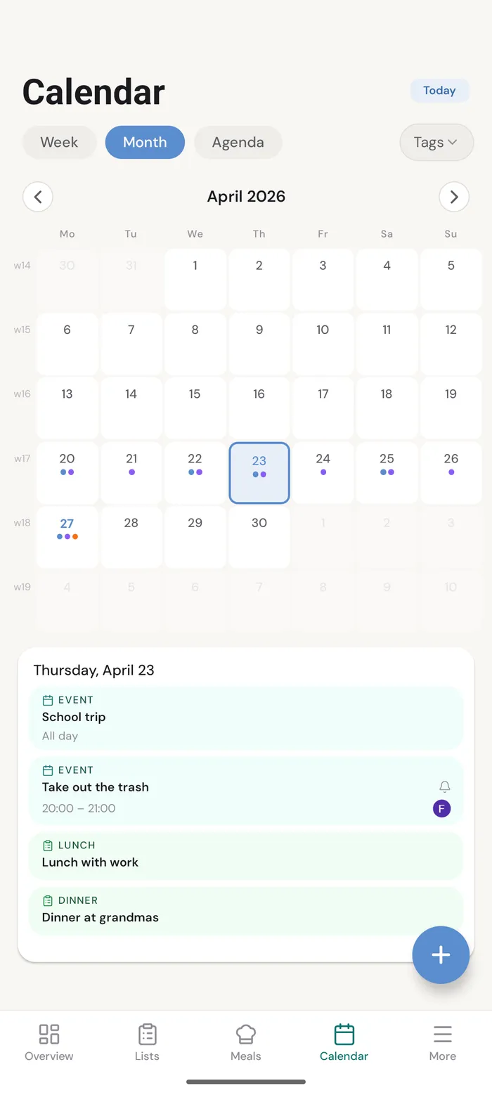 Shared calendar