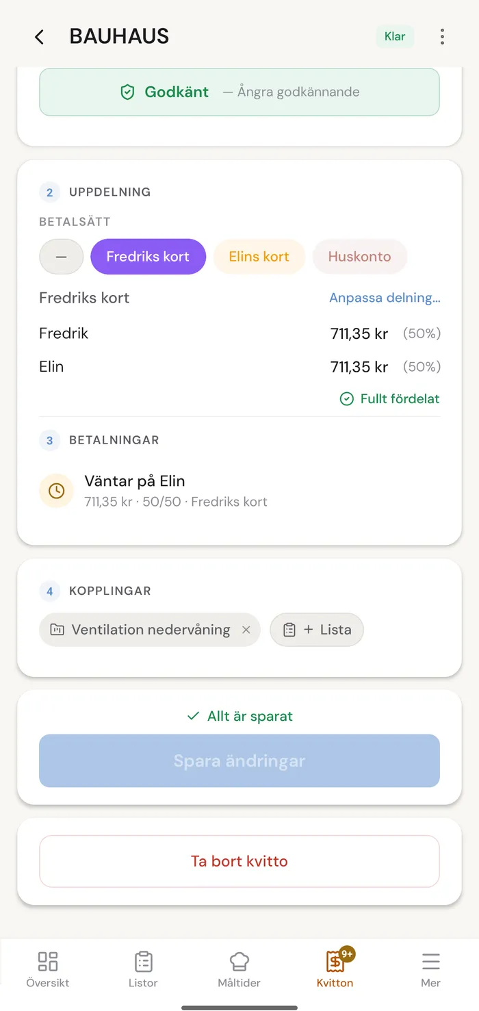Kvitton och fakturor